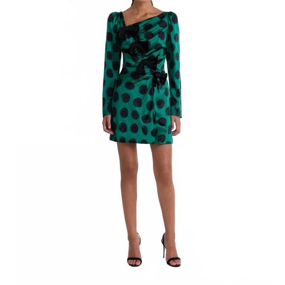 SALONI Dresses & Skirts - NEW SALONI kelly mini b dress in emerald giant polka